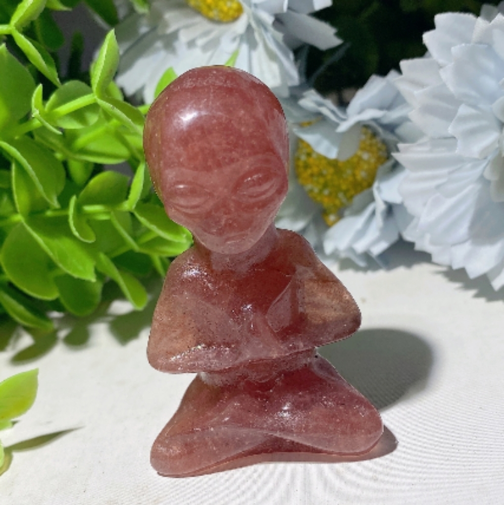 3' Meditation Extraterrestrial Cherry Quartz - Picture 1 of 2